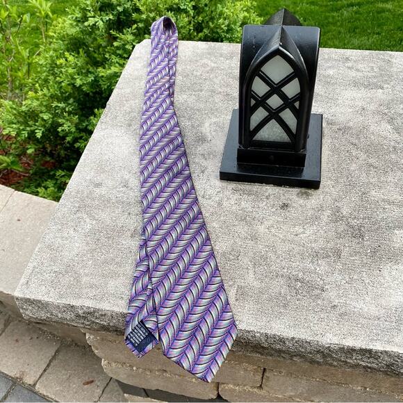 Missoni 100% Silk Mens Tie Colorful Geometric Design Work Wear Designer - Picture 5 of 16